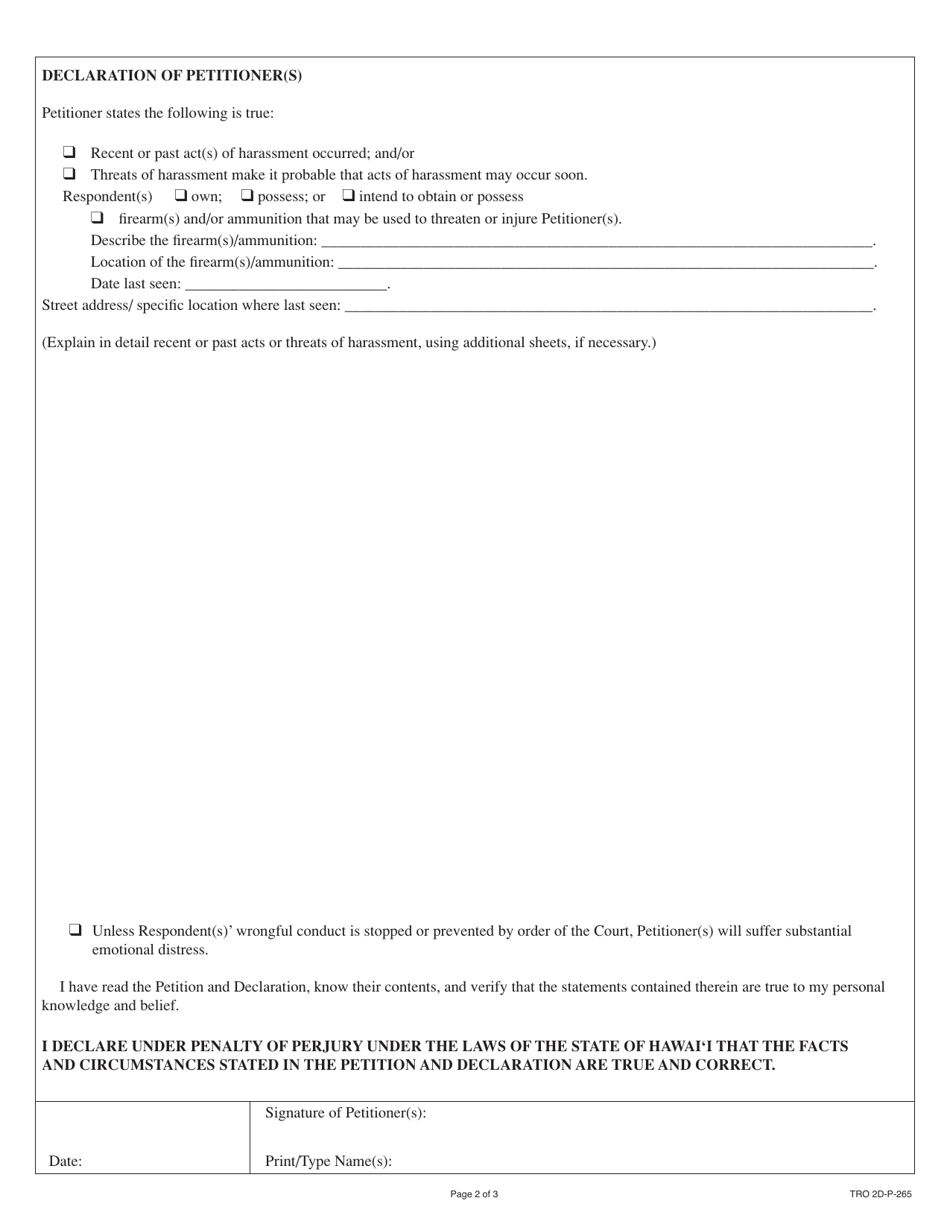 Form 2DC51 Download Fillable PDF or Fill Online Petition for Ex Parte ...