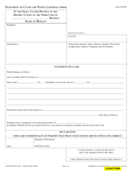 Document preview: Form 3DC06 Statement of Claim and Notice (General Form) - Hawaii