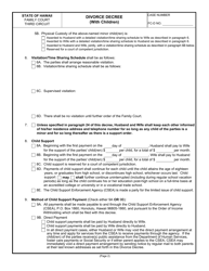 Form 3F-P-260 Divorce Decree (With Children) - Hawaii, Page 2