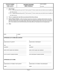 Form 3F-P-260 Divorce Decree (With Children) - Hawaii, Page 5
