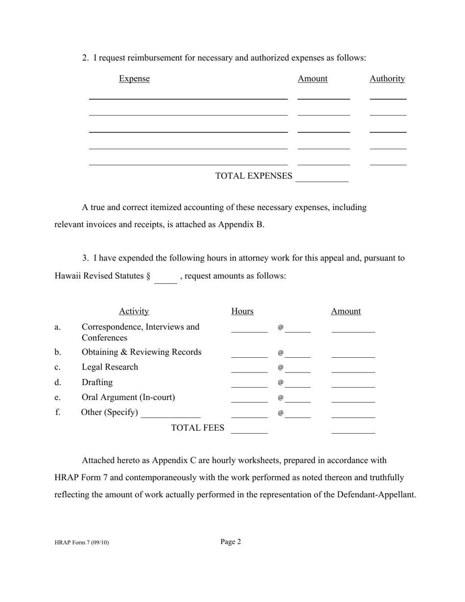 Hrap Form 7 Sc P 345 Fill Out Sign Online And Download Fillable Pdf Hawaii Templateroller 4511