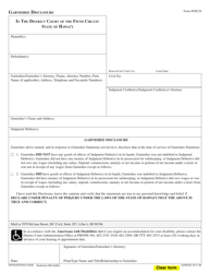 Document preview: Form 5DC26 Garnishee Disclosure - Hawaii