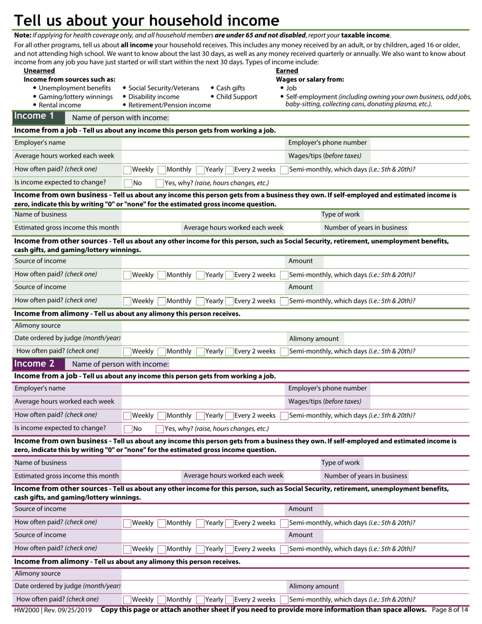 Form HW2000 Application for Assistance - Idaho, Page 10
