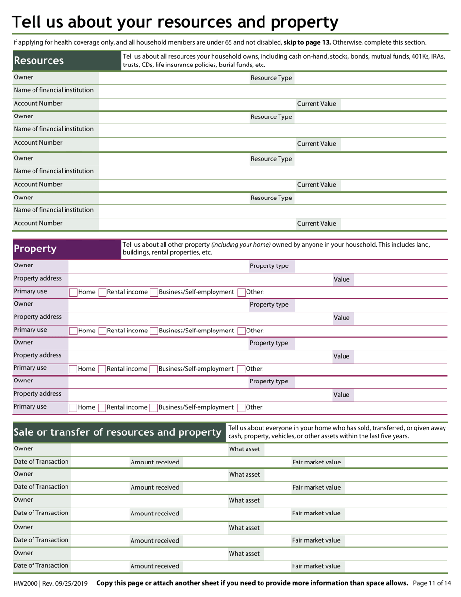 Form HW2000 Application for Assistance - Idaho, Page 13