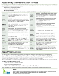 Form HW2000 Application for Assistance - Idaho, Page 2