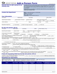 Form HW2018 Add-A-person Form - Idaho