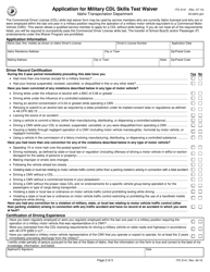 Form ITD3141 Application for Military Cdl Skills Test Waiver - Idaho, Page 2