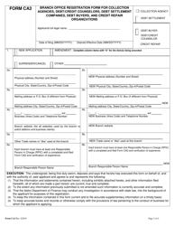 Form CA3 &quot;Branch Office Registration Form for Collection Agencies, Debt/Credit Counselors, Debt Settlement Companies, Debt Buyers, and Credit Repair Organizations&quot; - Idaho, Page 2