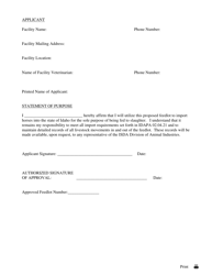 Application for Approved Equine Feedlot - Idaho, Page 2