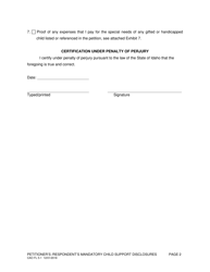 Form CAO FL5-1 &quot;Petitioner's/Respondent's Mandatory Child Support Disclosures&quot; - Idaho, Page 2