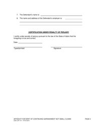 Form CAO CvPi10-1 Clerk's Notice of Filing of Foreign Judgment - Idaho, Page 2