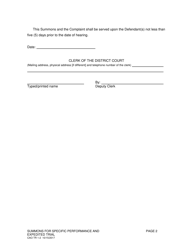 Form CAO TR1-2 Summons for Specific Performance and Expedited Trial - Idaho, Page 2