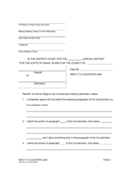 Document preview: Form CAO Cv3-5 Reply to Counterclaim - Idaho
