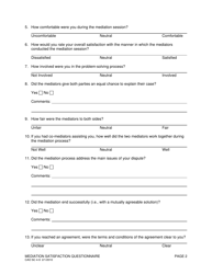 Form CAO SC4-9 Mediation Satisfaction Questionnaire - Idaho, Page 2