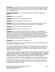 Instructions for Form CAO FLE1-2 Application for Registration of a Child Custody Determination - Idaho, Page 2