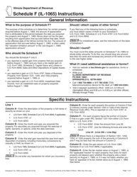 Instructions for Form IL-1065 Schedule F Gains From Sales or Exchanges of Property Acquired Before August 1, 1969 - Illinois