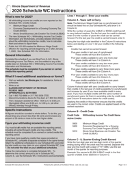 Instructions for Schedule WC Withholding Income Tax Credits - Illinois