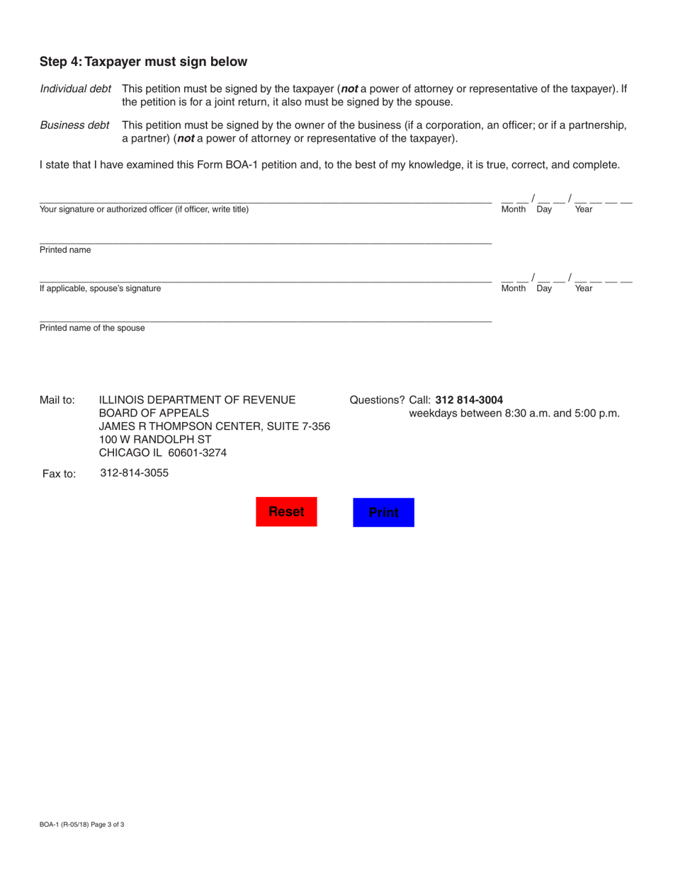 Form BOA-1 Board of Appeals Petition - Illinois, Page 3