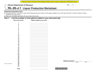 Document preview: Form RL-26-J-1 Liquor Production Worksheet - Illinois