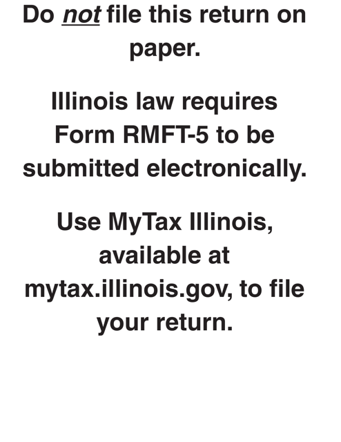 Form RMFT-5 Motor Fuel Distributor/Supplier Tax Return - Illinois