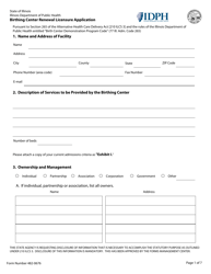 Document preview: Form 482-0676 Birthing Center Renewal Licensure Application - Illinois
