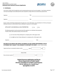 Form 482-0676 Birthing Center Renewal Licensure Application - Illinois, Page 7