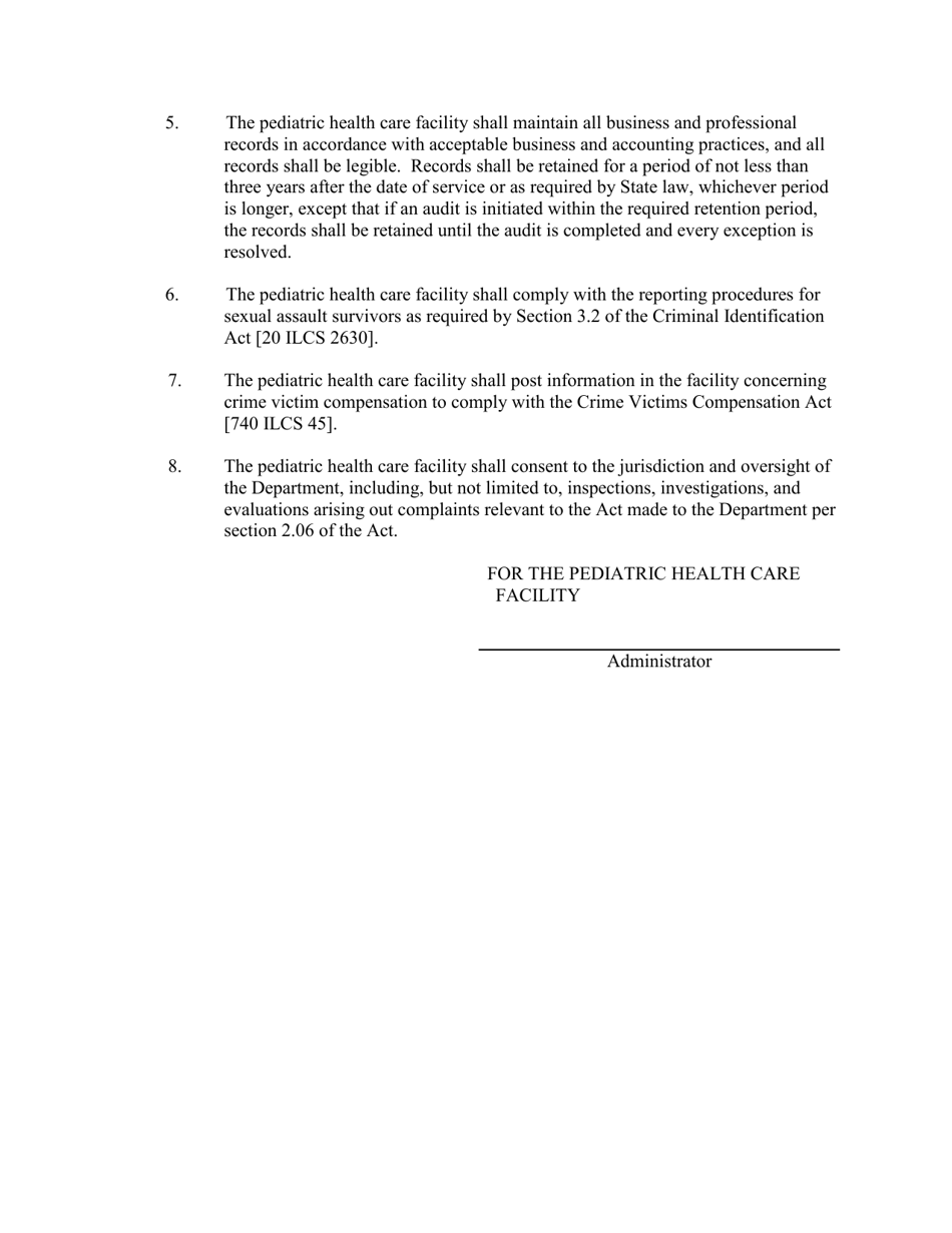 Sexual Assault Treatment Plan Pediatric Health Care Facility Form - Illinois, Page 4