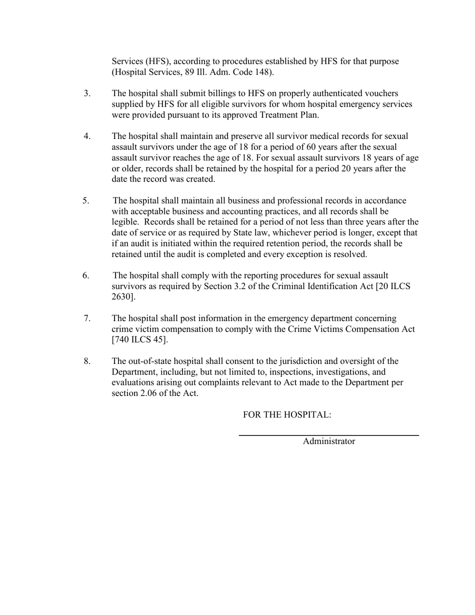 Sexual Assault Treatment Plan Out-of-State Hospital Form - Illinois, Page 4