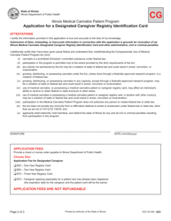 Application for a Designated Caregiver Registry Identification Card - Illinois, Page 2