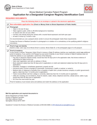 Application for a Designated Caregiver Registry Identification Card - Illinois, Page 3