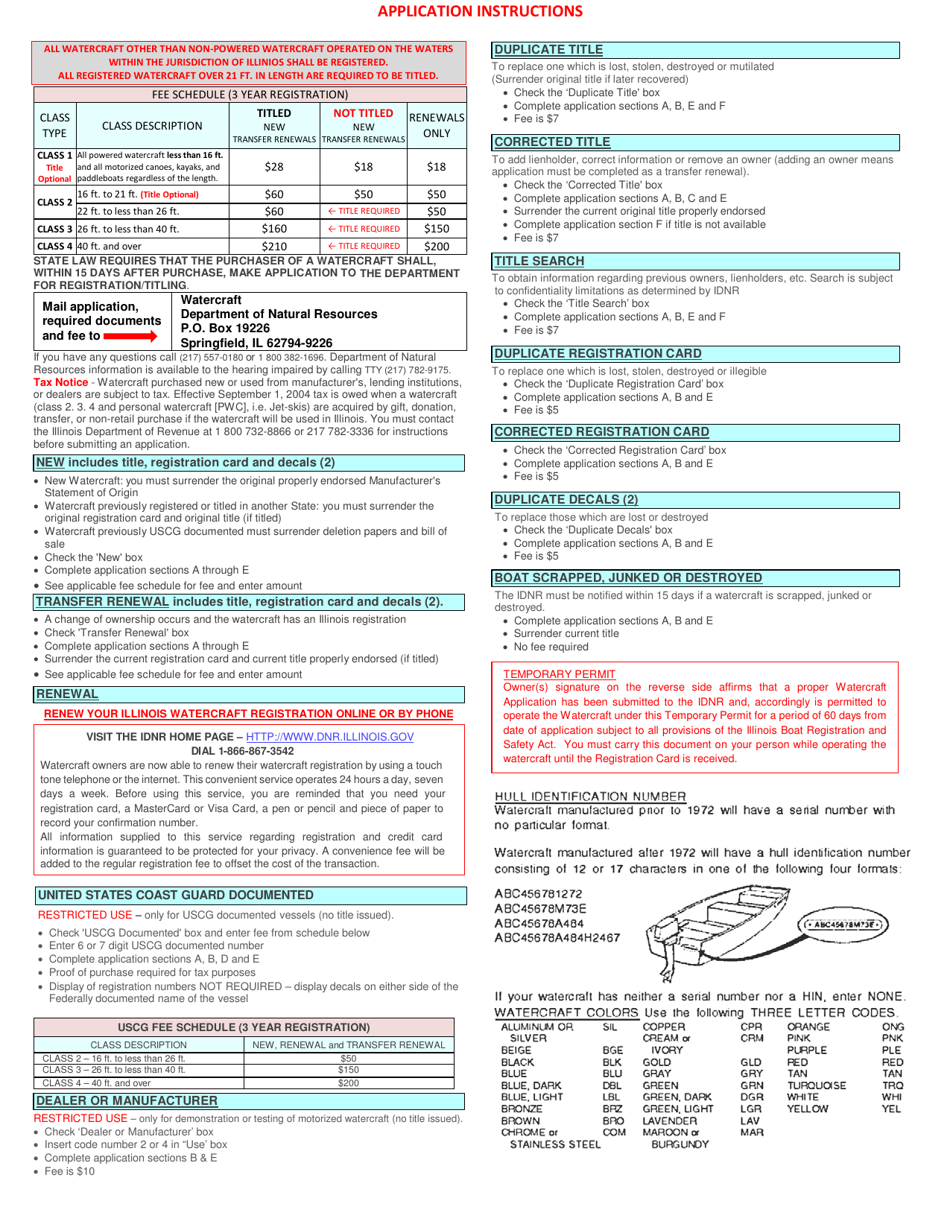 Watercraft Registration / Title Application - Illinois, Page 4