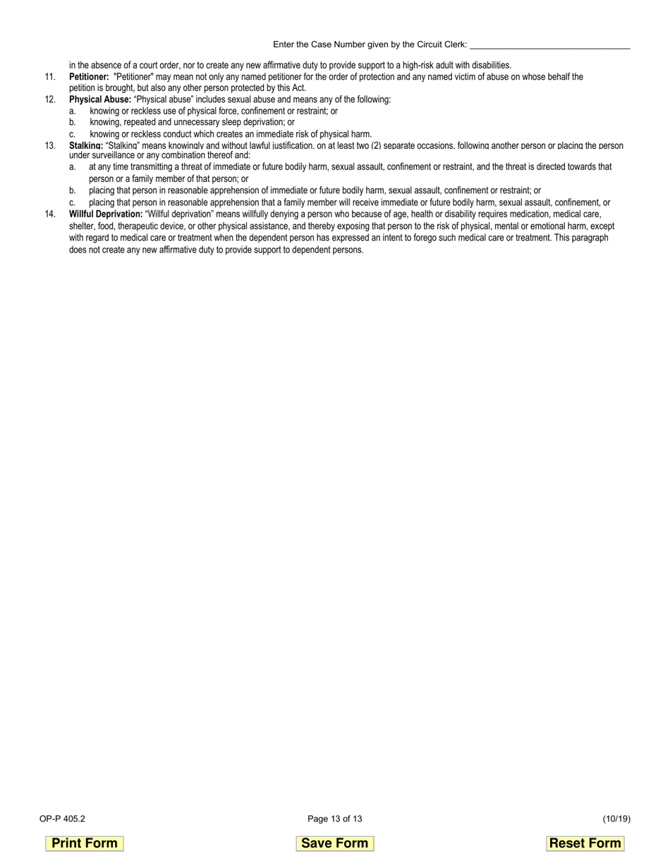 Form OP-P405.2 Order of Protection - Illinois, Page 13