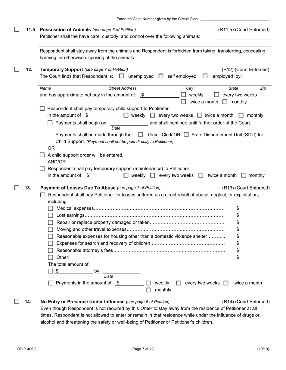 Form OP-P405.2 Order of Protection - Illinois, Page 7