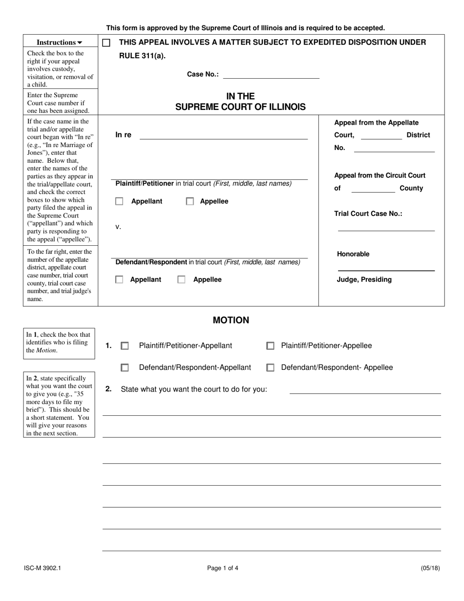 Form ISC-M3902.1 Motion - Illinois, Page 1