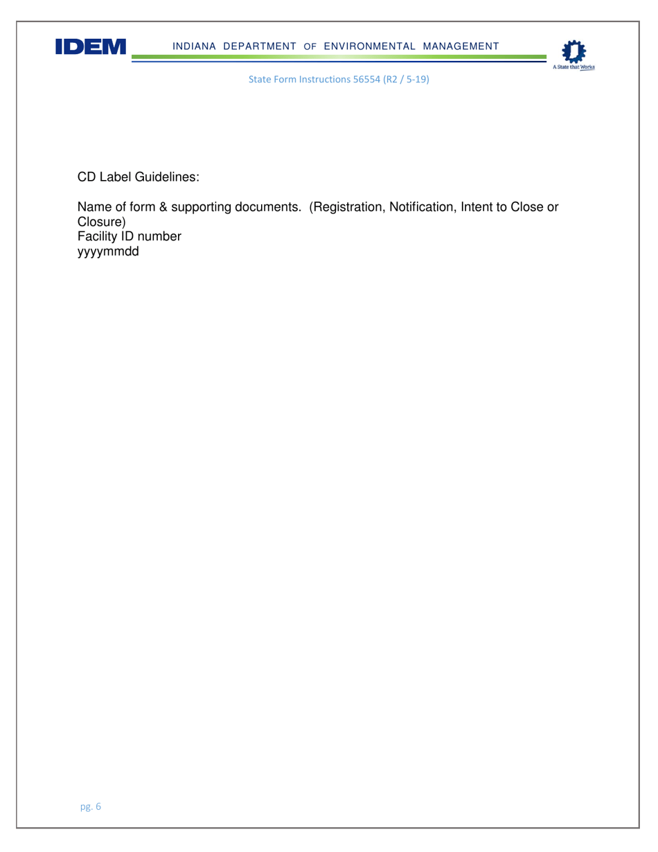 Instructions for State Form 56554 Underground Storage Tank Systems Closure Report - Indiana, Page 6
