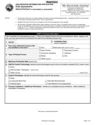 Form PI-06 (State Form 52546) &quot;Oaq Process Information Application - Electroplating&quot; - Indiana