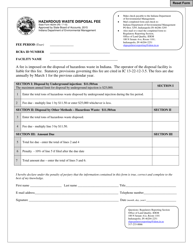 Document preview: State Form 46244 Hazardous Waste Disposal Fee - Indiana