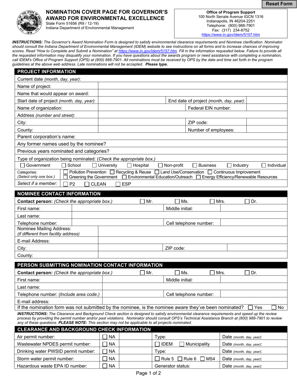 State Form 51656 - Fill Out, Sign Online And Download Fillable Pdf 