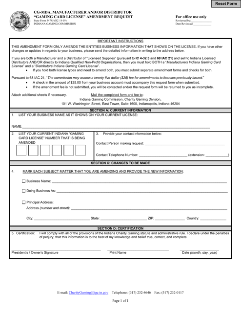 Form CG-MDA (State Form 54745)  Printable Pdf
