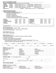 State Form 53700 Indiana Initial Refugee Health Assessment - Indiana, Page 2