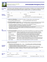 Document preview: Unforeseeable Emergency Form - Iowa