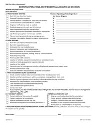 Document preview: DNR Form 542-0439 Attachment E Burning Operations, Crew Briefing and Go/No-Go Decision - Iowa