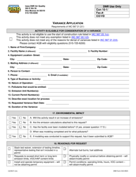 Document preview: DNR Form 542-0925 Variance Application - Iowa