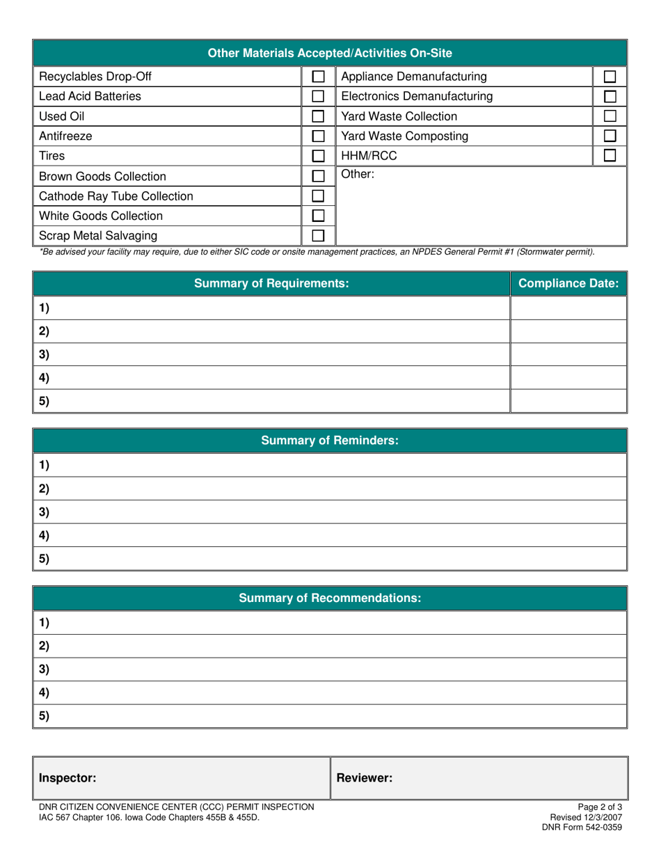 Dnr Form 542-0359 - Fill Out, Sign Online And Download Fillable Pdf 