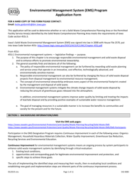 Document preview: Form 542-0085 Environmental Management System (EMS) Program Application Form - Iowa