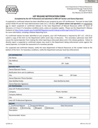 Document preview: DNR Form 542-1327 Ust Release Notification Form - Iowa