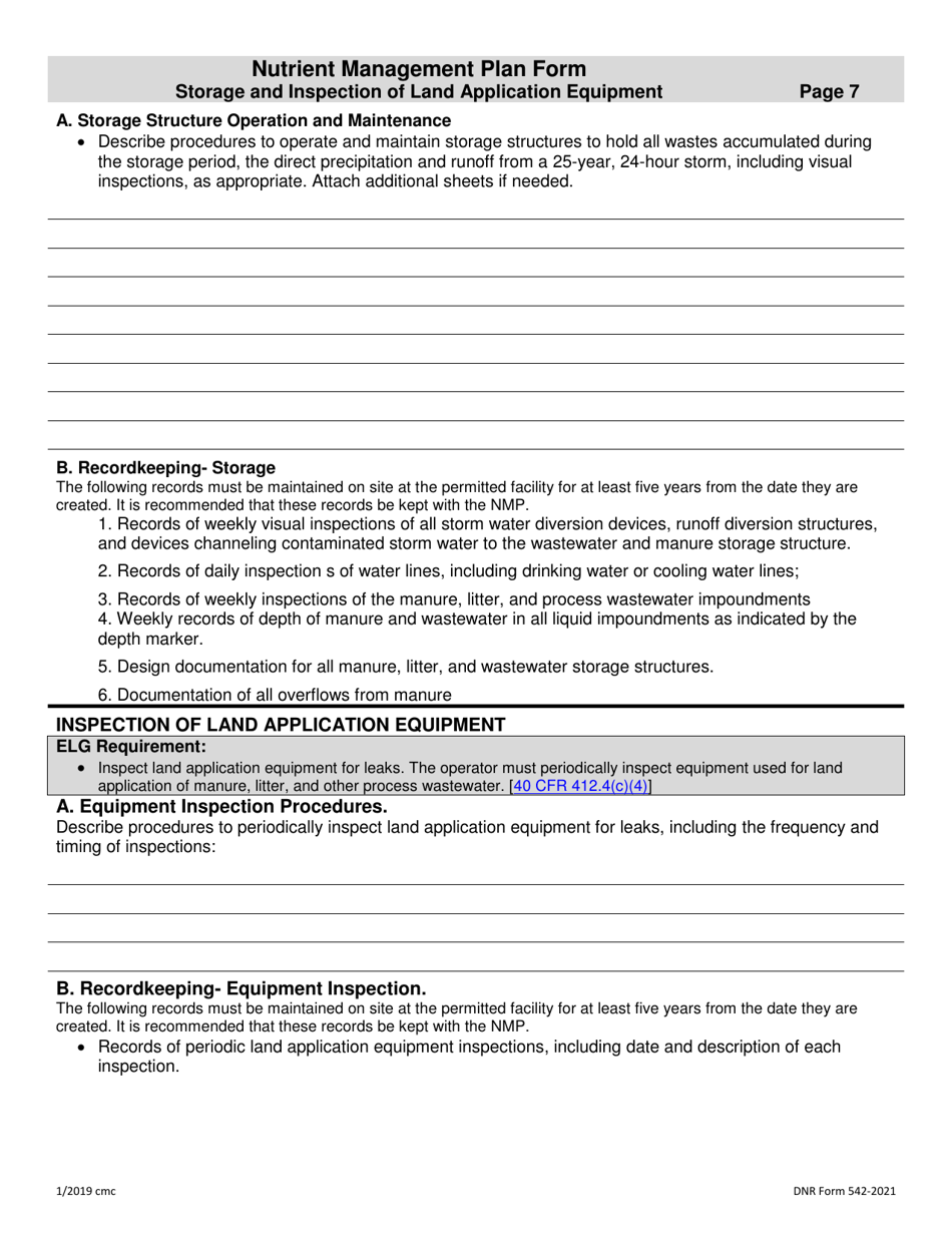 DNR Form 542-2021 Nutrient Management Plan Form - Iowa, Page 9