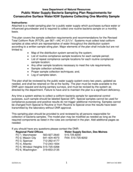 DNR Form 542-0859 Consecutive Surface Water/Influenced Groundwater Bacteria Sampling Plan - Iowa
