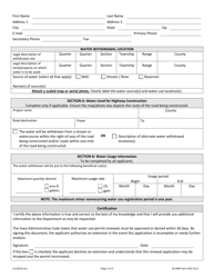 DNR Form 542-3112 Registration of Minor Nonrecurring Use of Water - Iowa, Page 2
