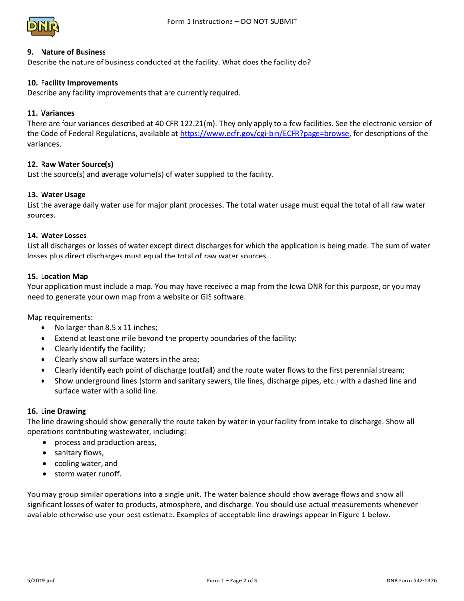 DNR Form 542-1376 (1) Npdes Form for Industrial Facilities - Iowa, Page 5